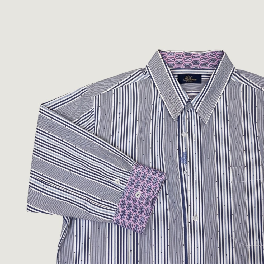 Robert Graham men's long-sleeve button-down shirt Adagio striped shirt size 2XL